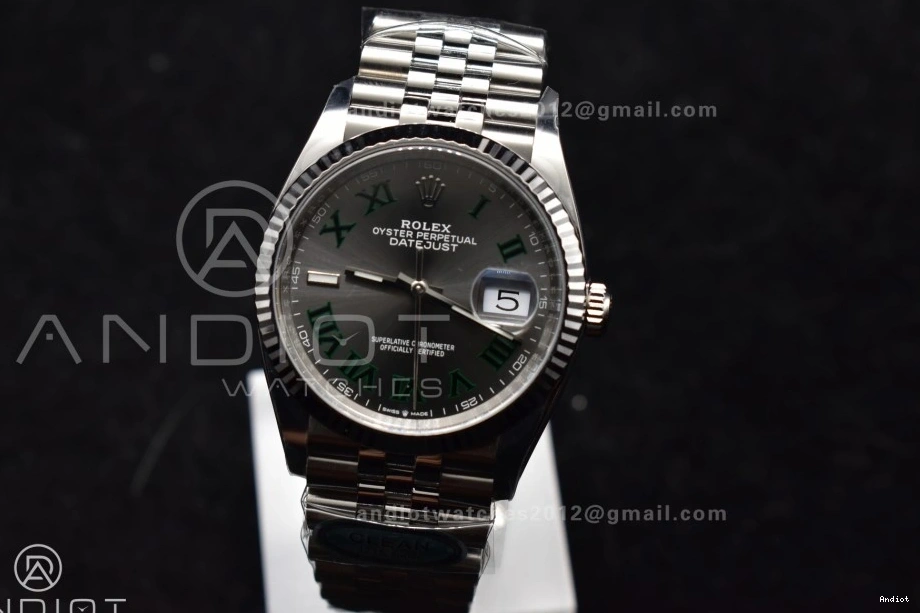 36 126234 Green Steel Jubilee VR3235 Clean Markers Bracelet on Gray Edition 904L Best DateJust Roman 1:1 Dial 0503